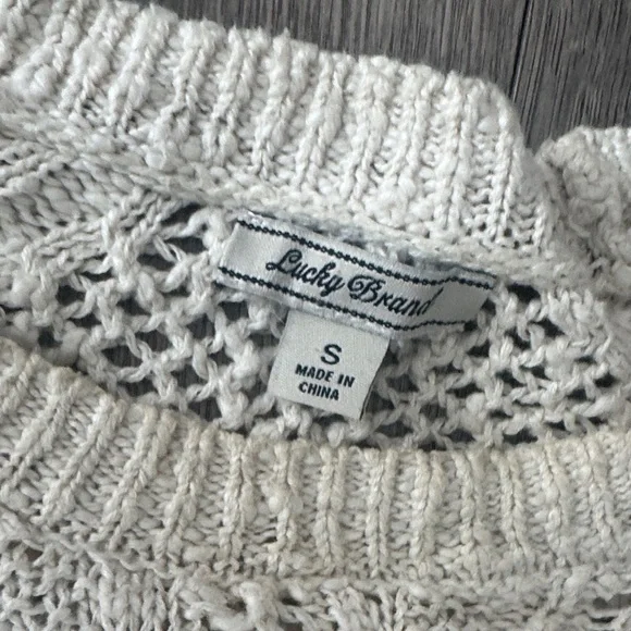 Lucky Brand Women's Cream Cable Knit Sweater - Picture 3 of 6